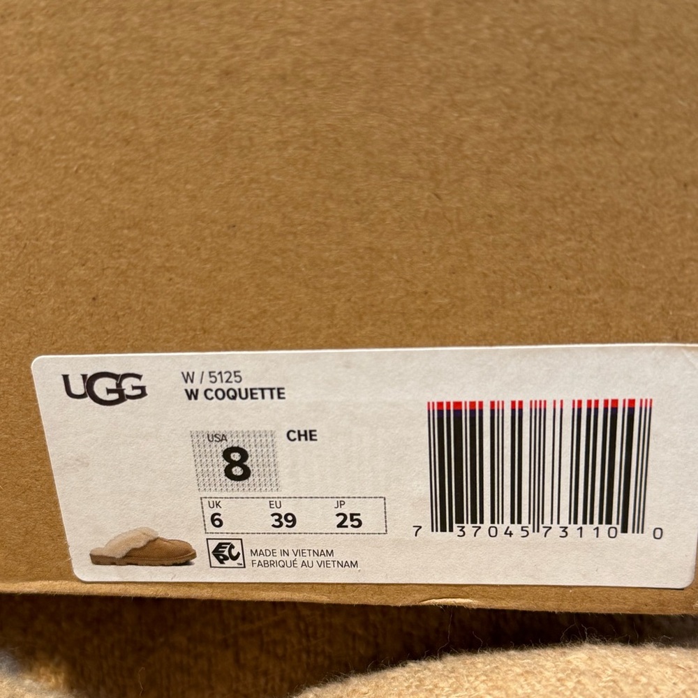 UGG Coquette Tan and Cream Women's Slippers - Picture 4 of 4